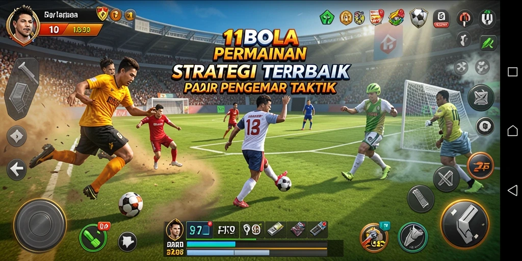 Tampilan gameplay 11BOLA yang menegangkan dan strategis.