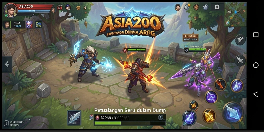 Tampilan aksi seru dalam gameplay ASIA200.