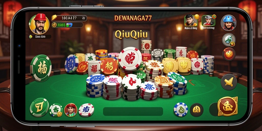 Screenshot gameplay DEWANAGA77 yang menampilkan keseruan permainan QiuQiu.