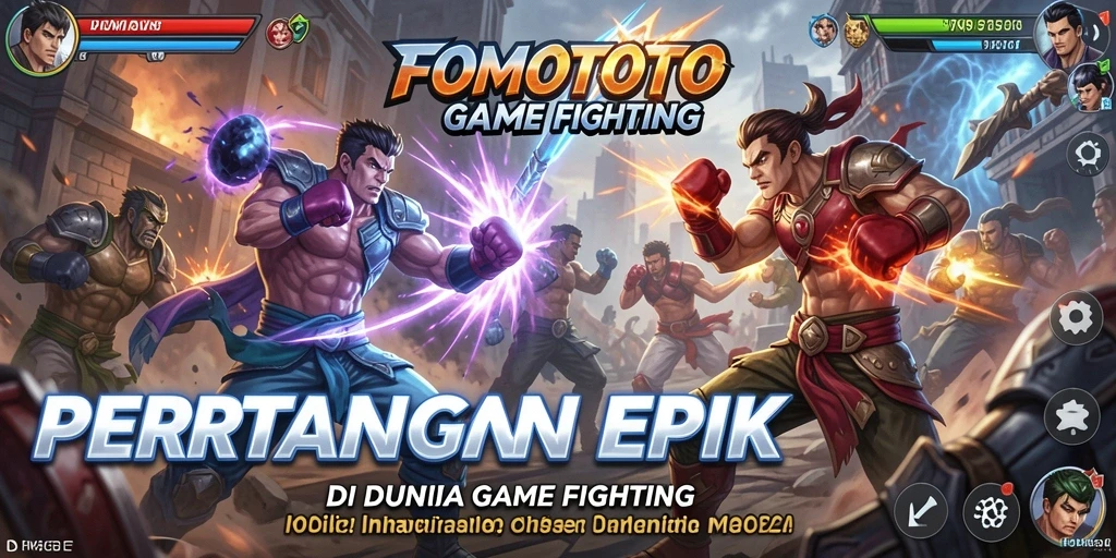 Tangkapan layar FOMOTOTO dengan aksi pertarungan yang intens.