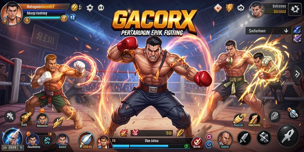 Tampilan gameplay GACORX yang mendebarkan dan penuh aksi.