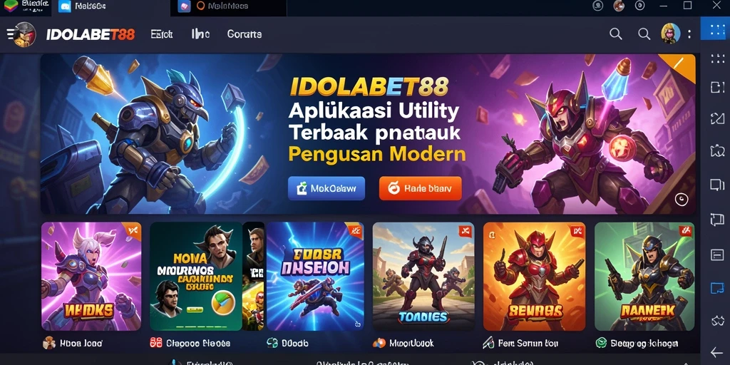 Tampilan aplikasi IDOLABET88 dengan fitur utility yang canggih.