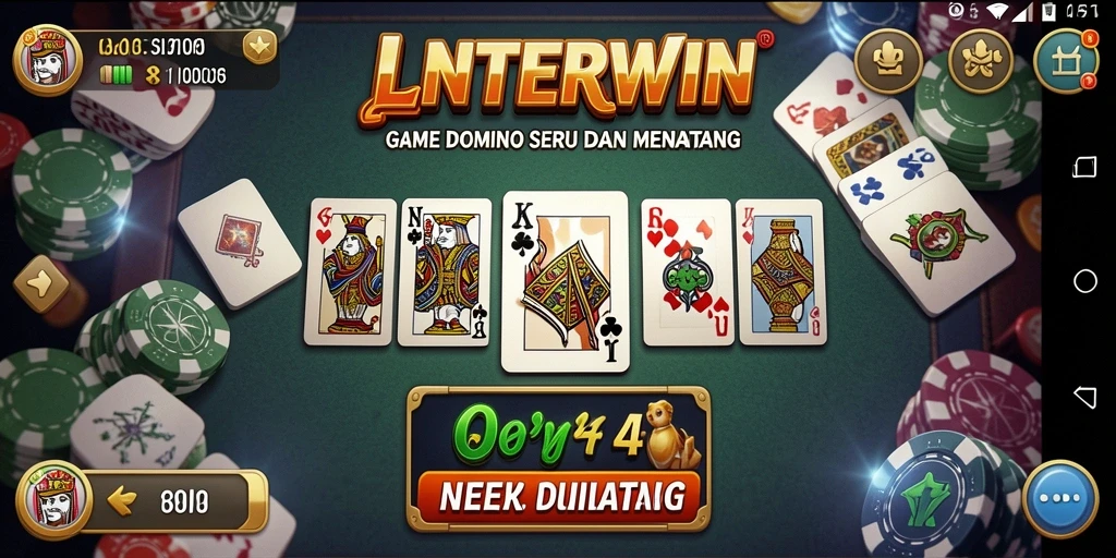 Gameplay seru LNTERWIN dengan berbagai mode permainan domino.