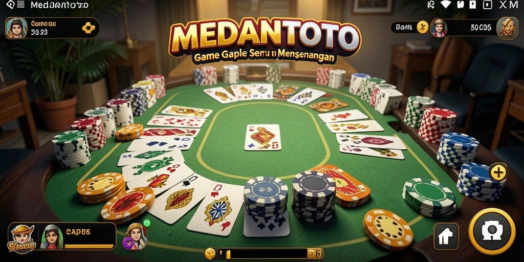 Tampilan gameplay seru MEDANTOTO dalam bermain Gaple.
