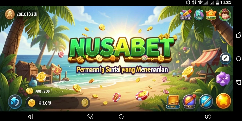 Tampilan gameplay NUSABET yang ceria dan penuh warna.