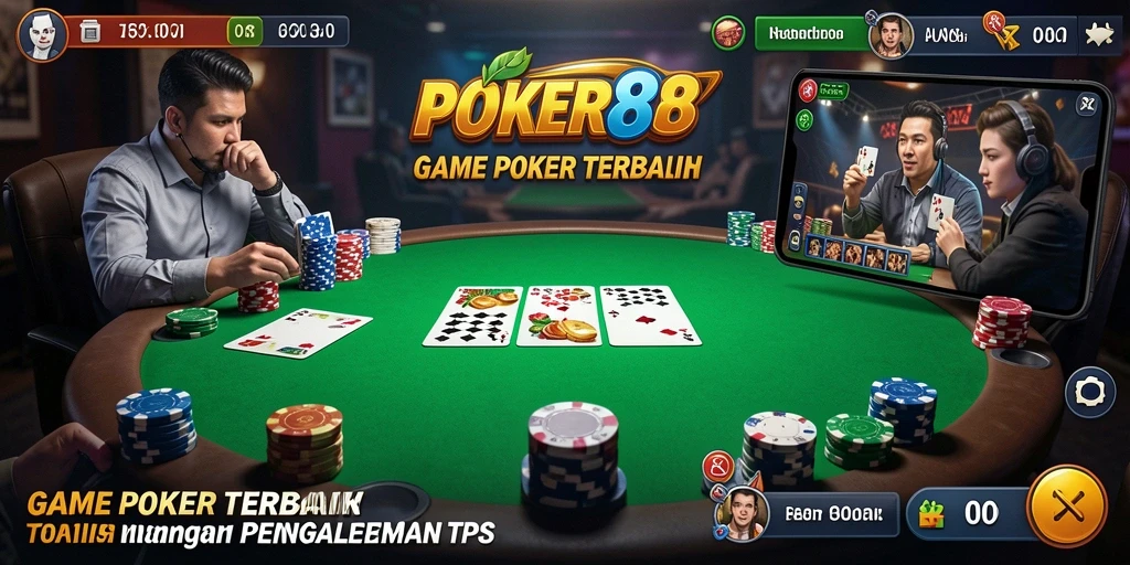 Screenshot gameplay POKER88 yang menegangkan dan seru.