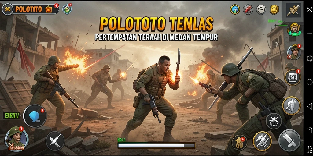 Tampilan gameplay menarik saat pertempuran dalam POLOTOTO.
