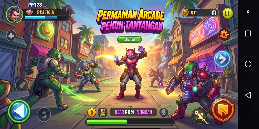 Tampilan screenshot PP123 menampilkan momen seru dalam permainan Arcade.