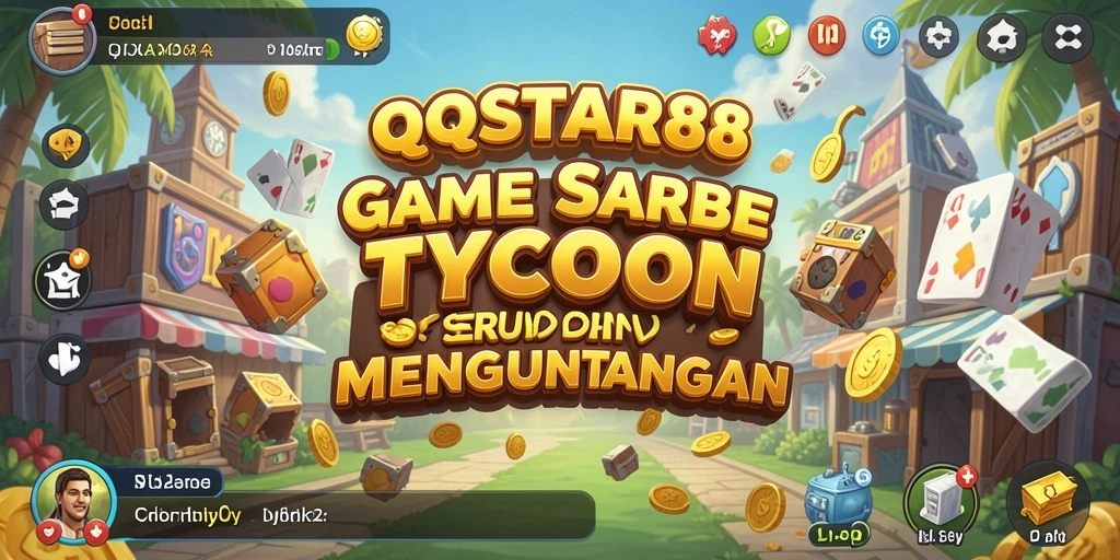Tangkapan layar gameplay QQSTAR88 menunjukkan aktivitas manajemen bisnis yang dinamis.