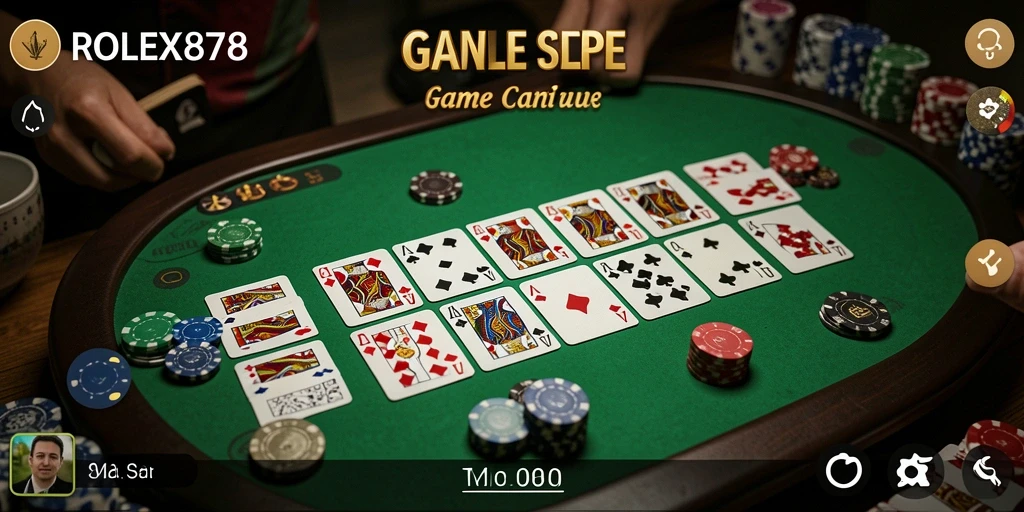 Tampilan menarik dari gameplay Gaple di ROLEX878.