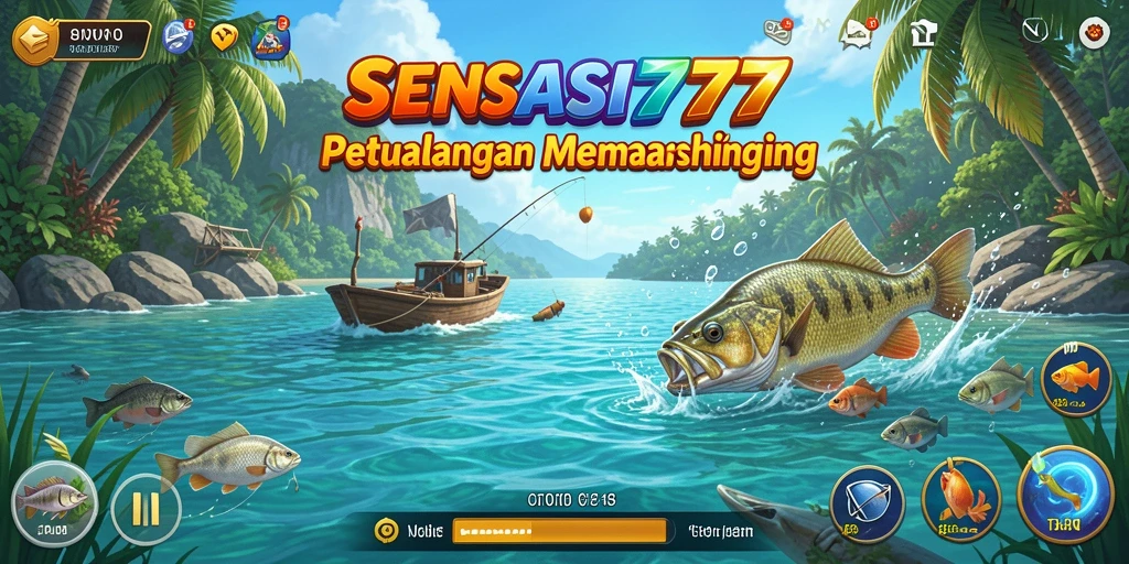 Tampilan gameplay SENSASI777 yang seru saat memancing ikan besar.