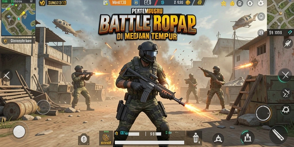 Tangkapan layar SUNEO138 menunjukkan pertempuran intens di arena Battle Royale.