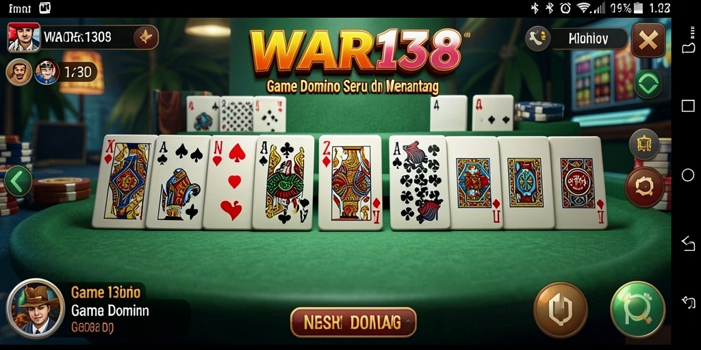 Tampilan permainan domino seru di WAR138.
