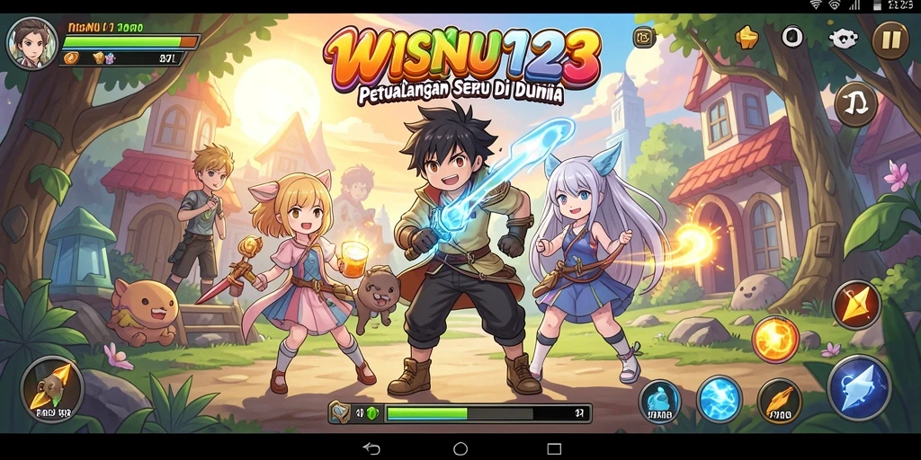 Tangkapan layar gameplay yang menunjukkan aksi seru karakter anime.